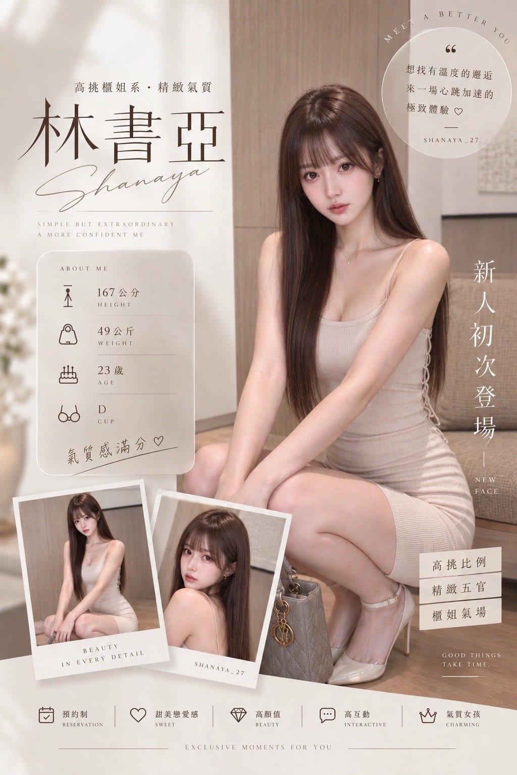 林書亞 (8g8cpehqe8) - 台妹 台中，23歲，D罩杯 - 慾色優質平台