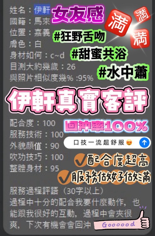 伊軒 (370551) - 圖片 9 - 馬來妹 嘉義 - 展示用 定點茶/外約/外送茶